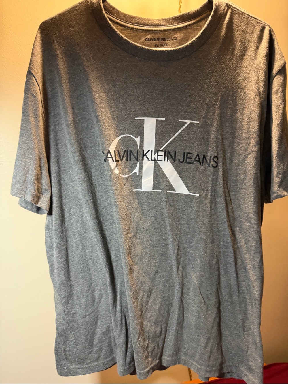 Calvin Klein Jeans Gray CK Logo Short Sleeve Tee